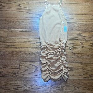 FP One Orange Viscose Boho MaxiSpaghetti Strap Bodycon Capsule Wardrobe DressA32